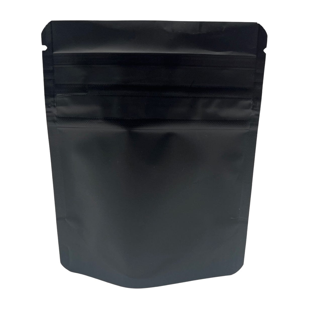 Bag King Child-Resistant Opaque Wide Mouth Mylar Bag Clear Gusset | 1/8 oz Matte Black