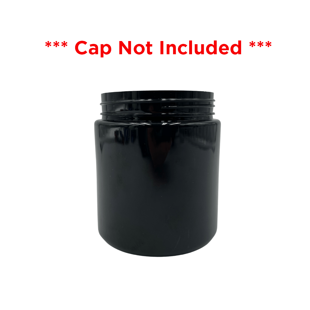 eBottles 8 oz Black PET Child-Resistant Straight Sided Jar 66/400 Black