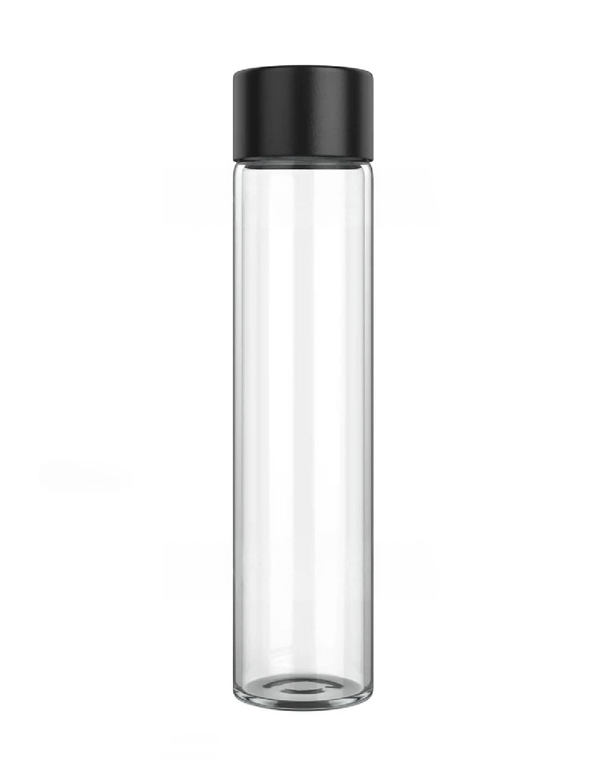 Glass Wide Body Child Resistant Pre-Roll Tube | 120 mm With Black Cap / Single Unit