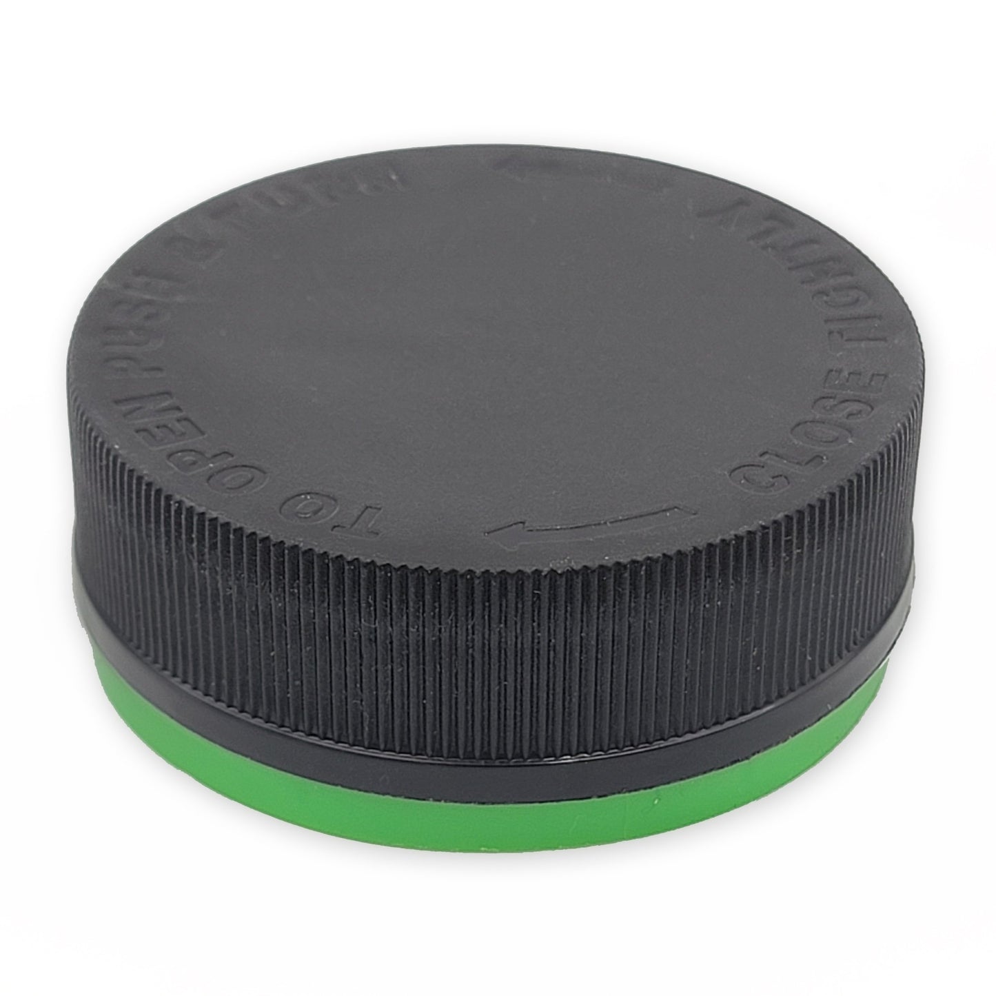 eBottles Child Resistant & Tamper Evident Ribbed 53/400 Cap Black w/ Green