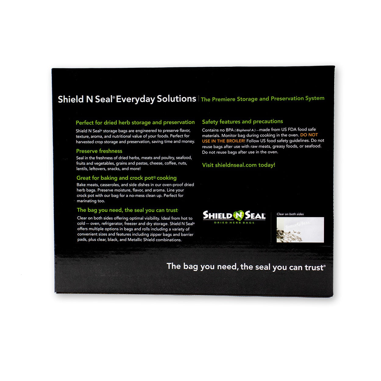 Shield N Seal 1lb Turkey Bag (18" x 21.5" / Box of 25)