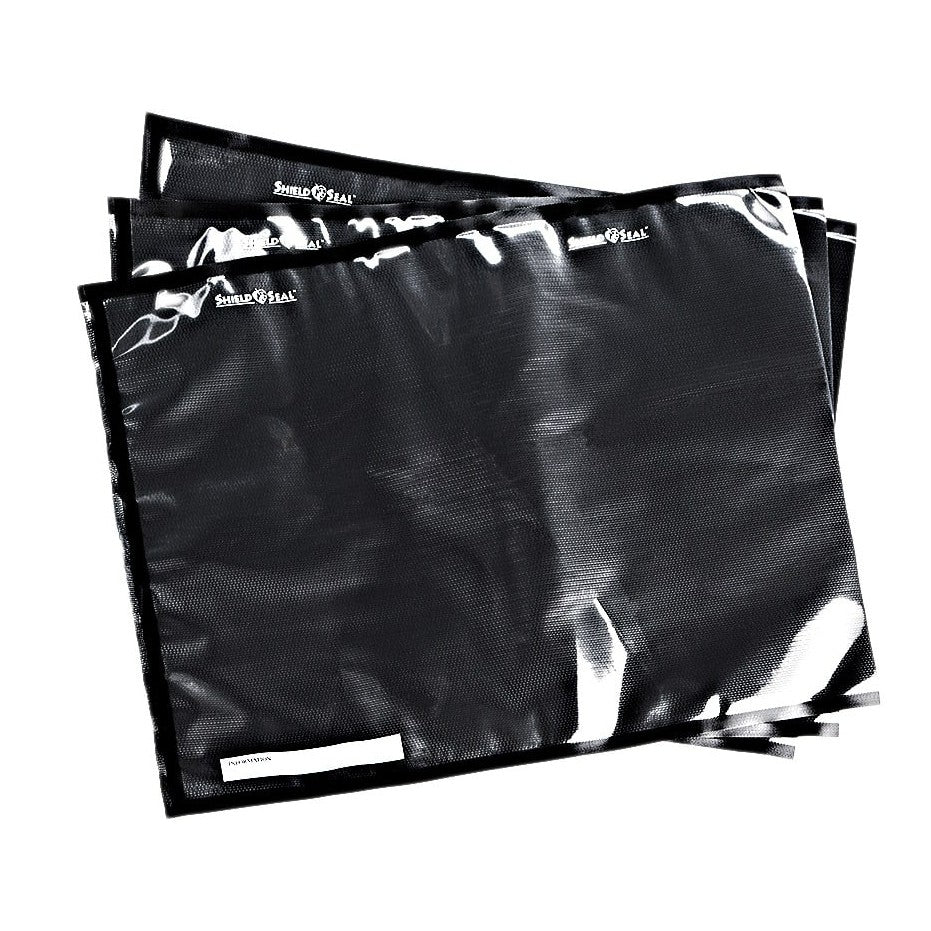 StashBags Vacuum Seal Bags(100 ct) Precut 15in x 20in Black & Clear