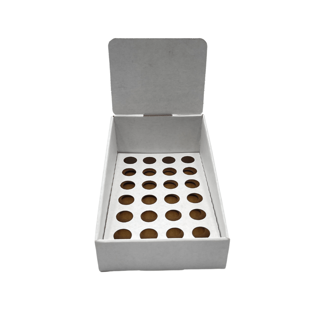 White Pop Counter Display - Large (Fits 24 Pre-Roll Tubes)
