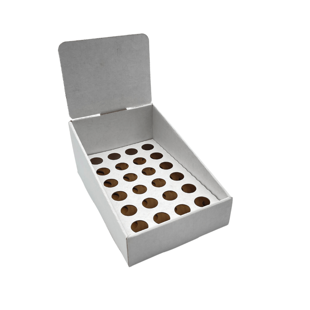 White Pop Counter Display - Large (Fits 24 Pre-Roll Tubes)