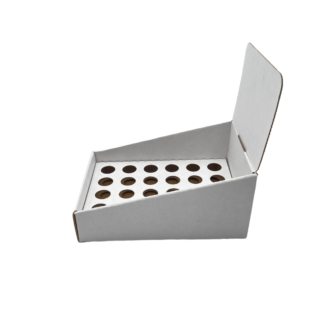 White Pop Counter Display - Large (Fits 24 Pre-Roll Tubes)