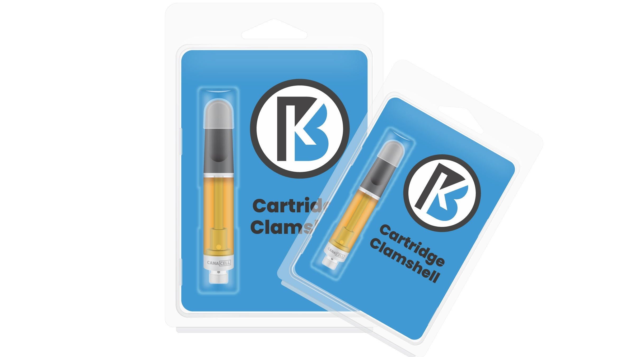 Clamshells for cannabis cartridges, tubes and syringes