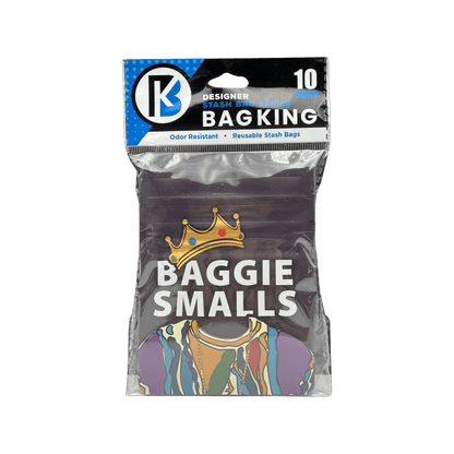 10-Pack Bag King Baggie Smalls Wide Mouth Child-Resistant Mylar Bag | 1/8th ounce