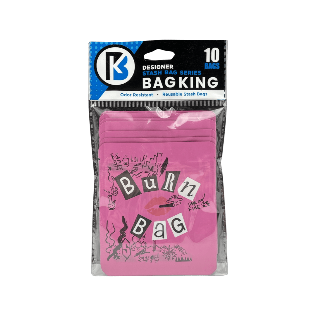 10-Pack Bag King Burn Bag Wide Mouth Mylar Bag | 1/8th ounce