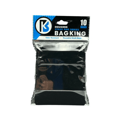 10-Pack Bag King Child-Resistant Opaque Wide Mouth Mylar Bag | 1/8th ounce Matte Black