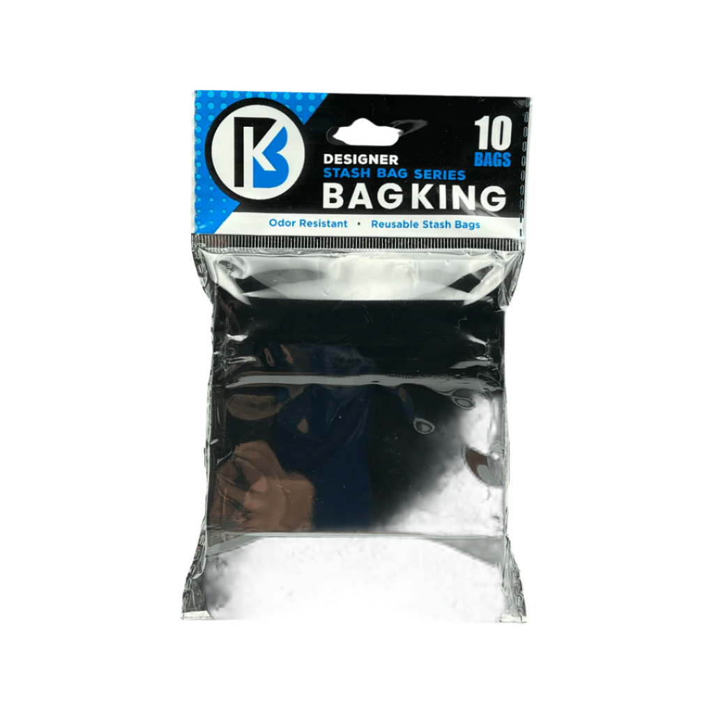 10-Pack Bag King Child-Resistant Opaque Wide Mouth Mylar Bag | 1/8th ounce Matte Black