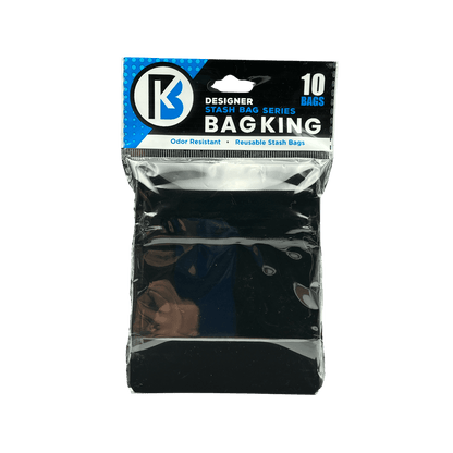 10-Pack Bag King Child-Resistant Opaque Wide Mouth Mylar Bag | 1/8th ounce Matte Black