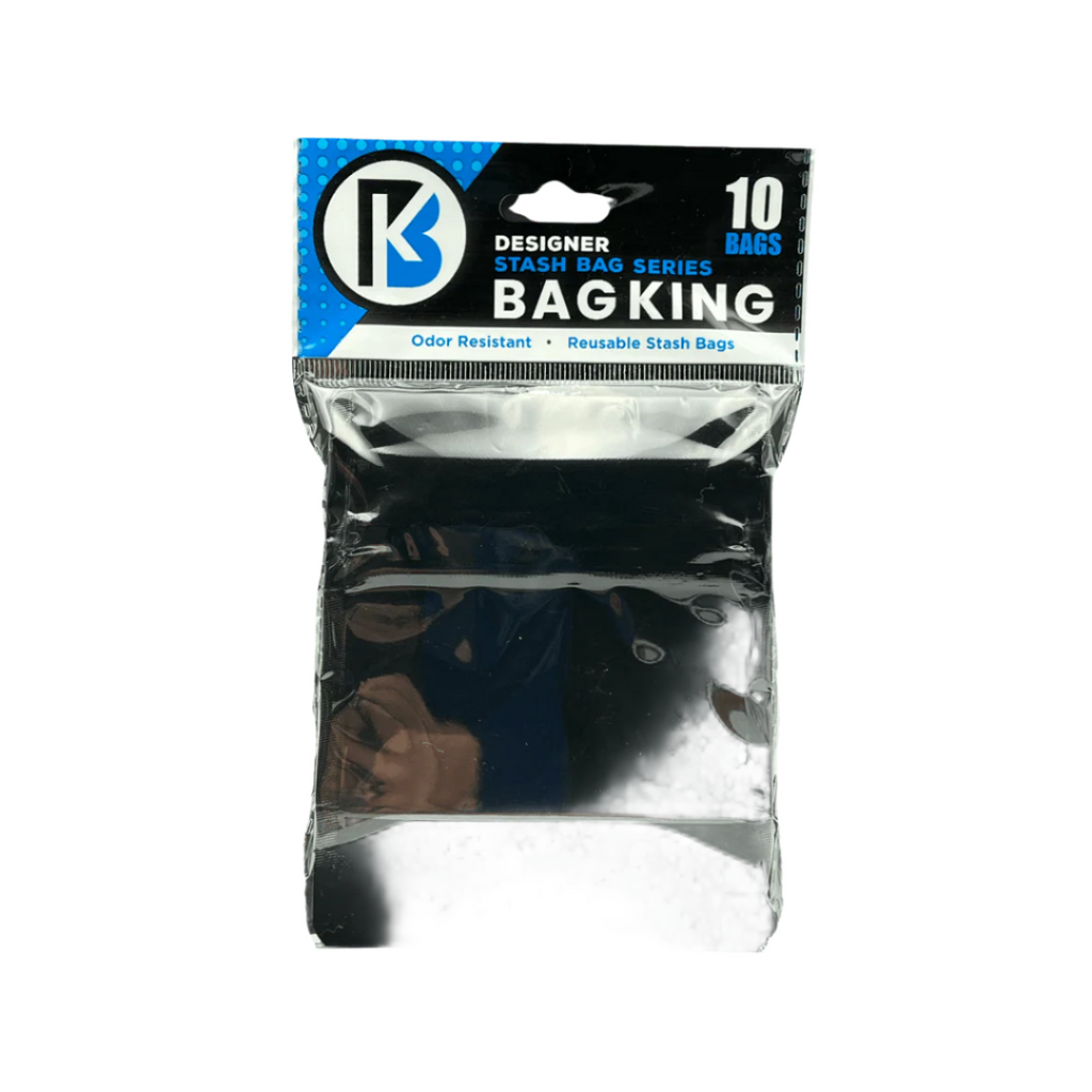 10-Pack Bag King Child-Resistant Opaque Wide Mouth Mylar Bag | 1/8th ounce Matte Black