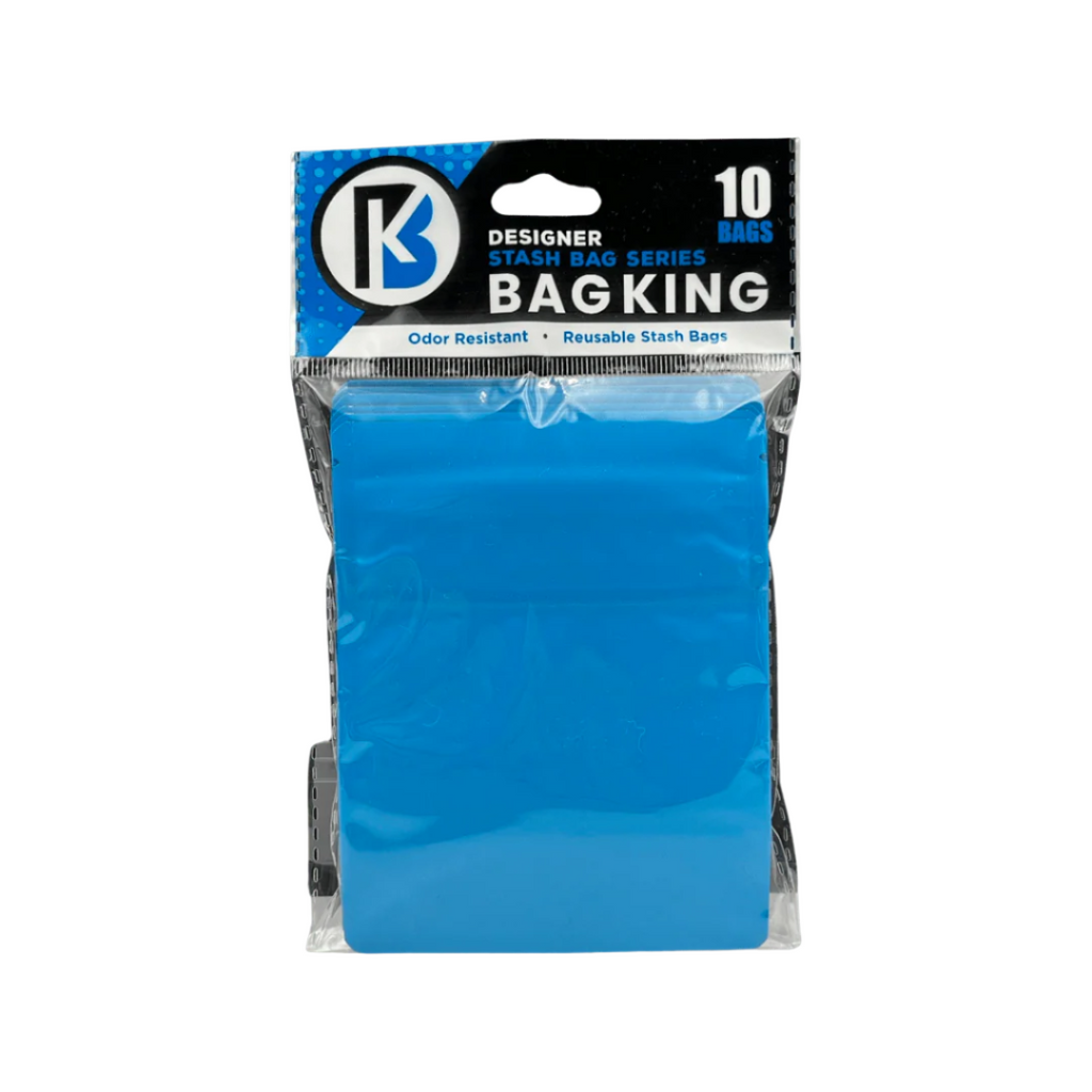 10-Pack Bag King Child-Resistant Opaque Wide Mouth Mylar Bag | 1/8th ounce Matte Blue