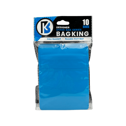 10-Pack Bag King Child-Resistant Opaque Wide Mouth Mylar Bag | 1/8th ounce Matte Blue