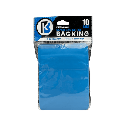 10-Pack Bag King Child-Resistant Opaque Wide Mouth Mylar Bag | 1/8th ounce Matte Blue