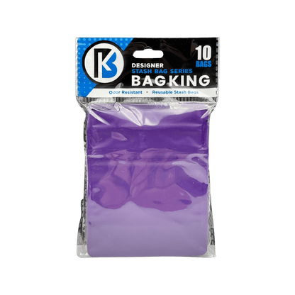 10-Pack Bag King Child-Resistant Opaque Wide Mouth Mylar Bag | 1/8th ounce Matte Purple
