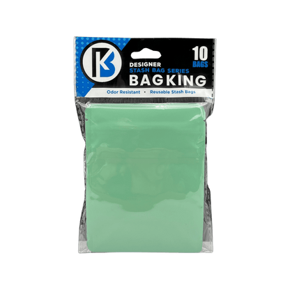 10-Pack Bag King Child-Resistant Opaque Wide Mouth Mylar Bag | 1/8th ounce Matte Seafoam