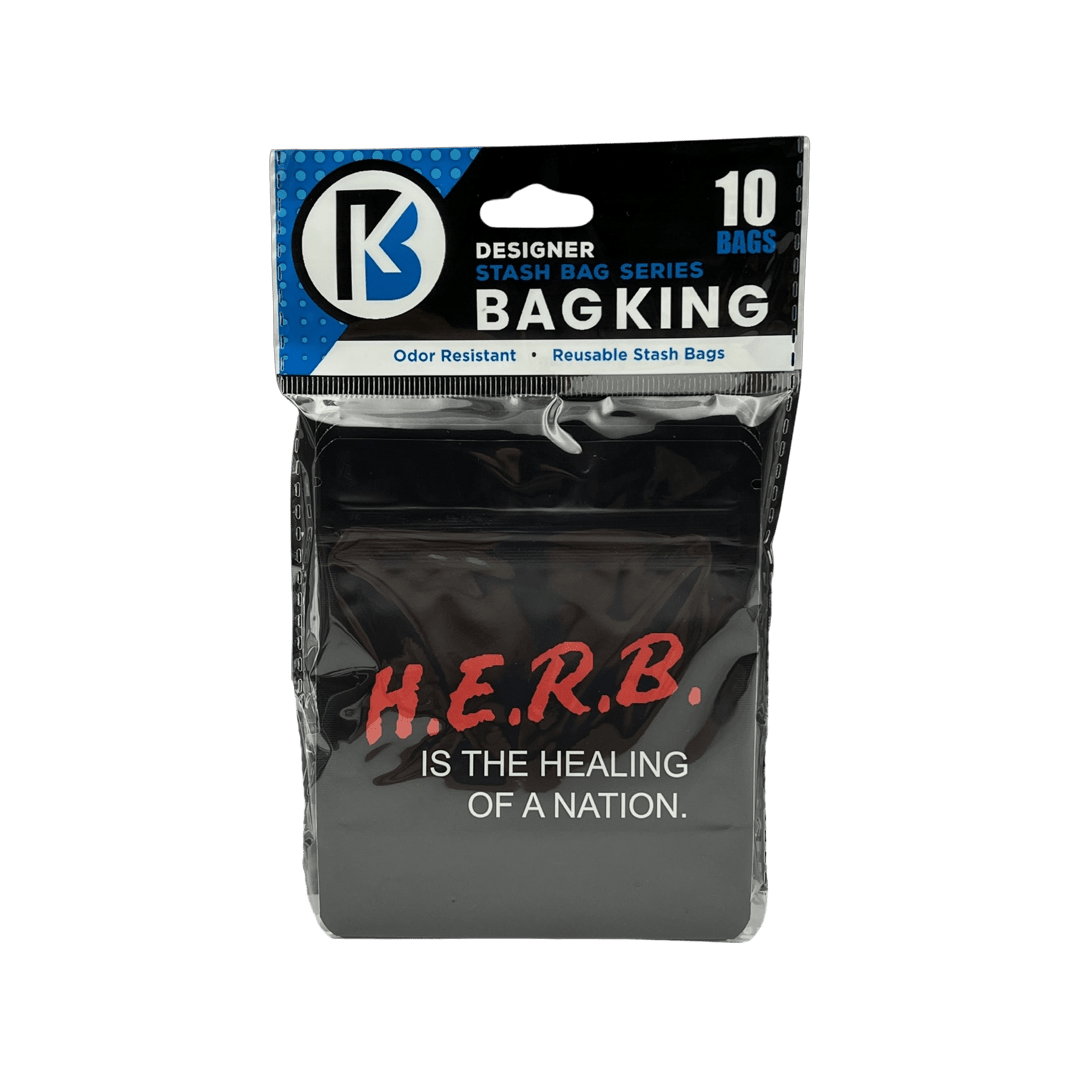 10-Pack Bag King H.E.R.B. Wide Mouth Mylar Bag | 1/8th ounce