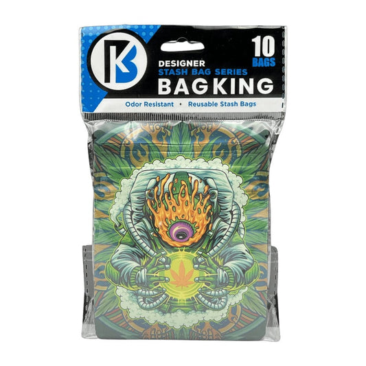 10-Pack Bag King Psychedelic Astronaut Wide Mouth Child-Resistant Mylar Bag | 1/8th ounce
