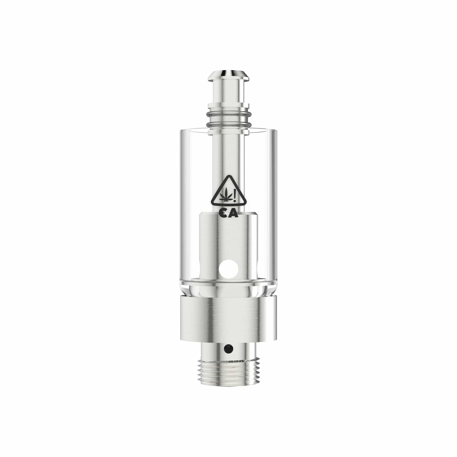 AVD Eazy-Click Glass Vape Cartridge Base with California THC Warning Icon (1.0 ml, 2.0mm, CA!) 0.5ml / 2.00mm