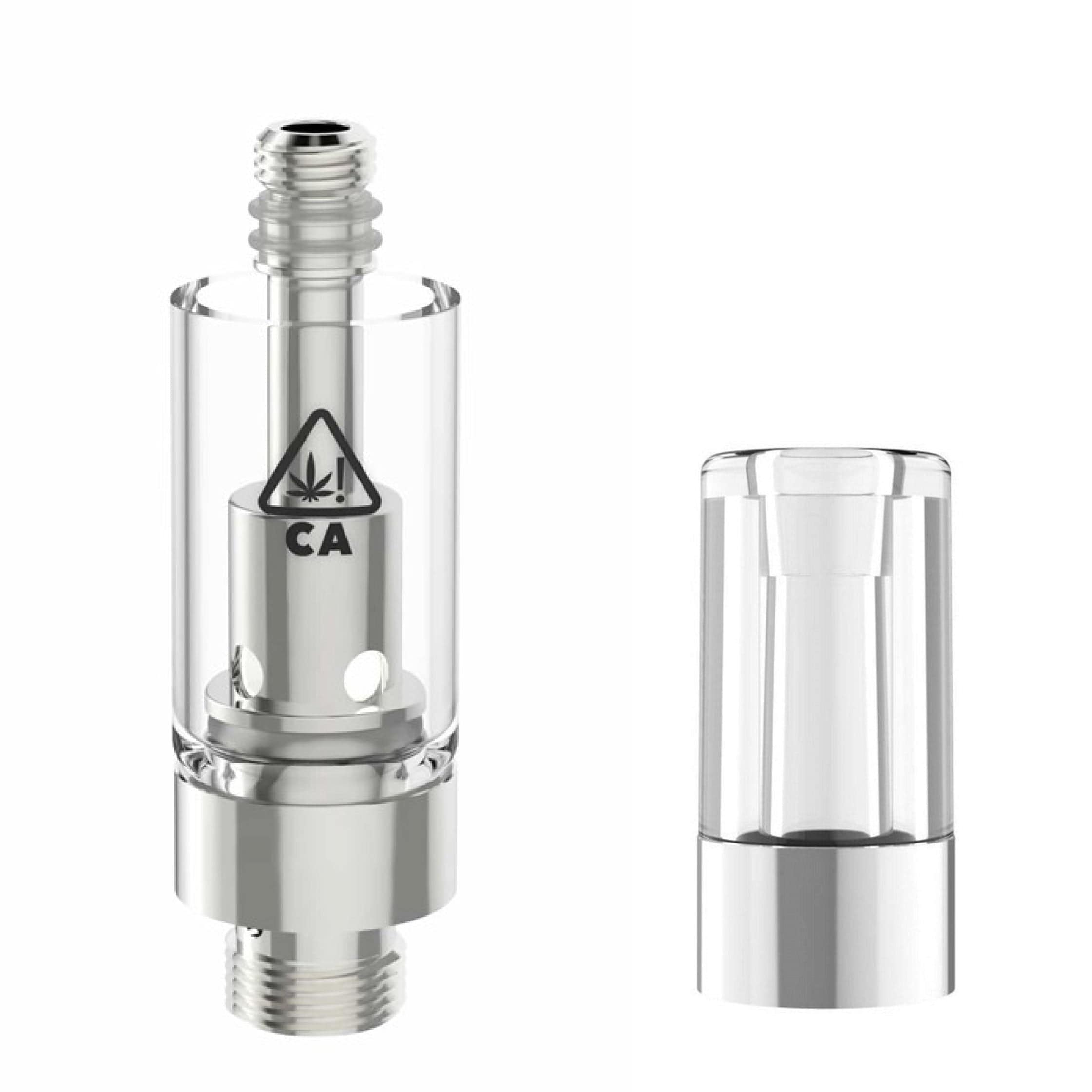 AVD Glass Cartridge (0.5ml, 2.0mm) with CA! warning and Mouthpiece Plastic Barrel Clear
