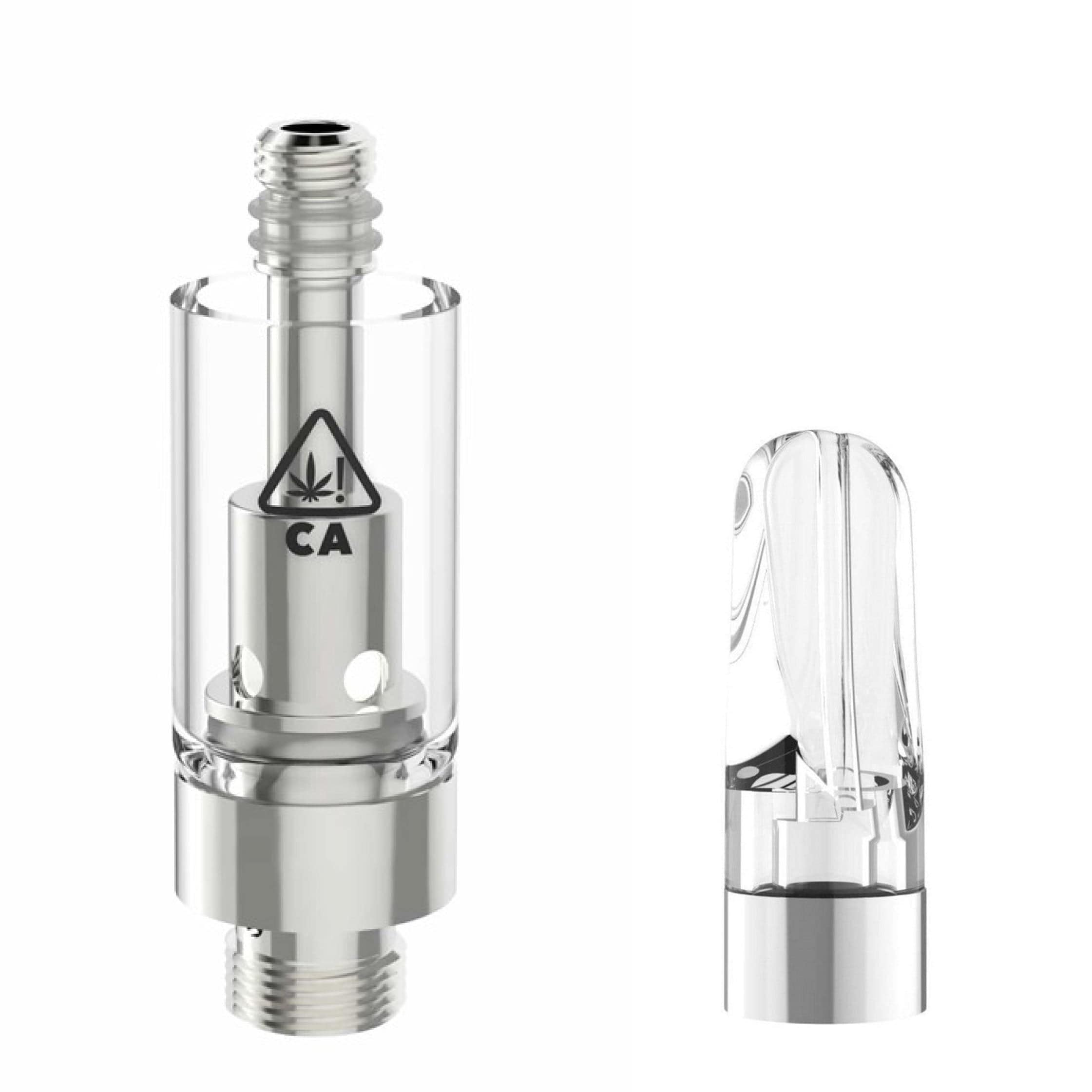 AVD Glass Cartridge (0.5ml, 2.0mm) with CA! warning and Mouthpiece Plastic Flat Clear