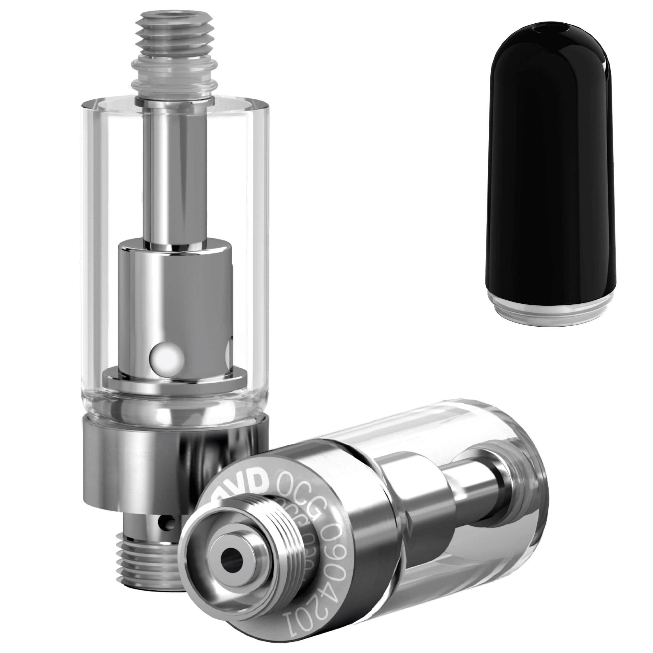 AVD Glass Cartridge (0.5ml, 2.0mm) with Mouthpiece Ceramic Black Bullet