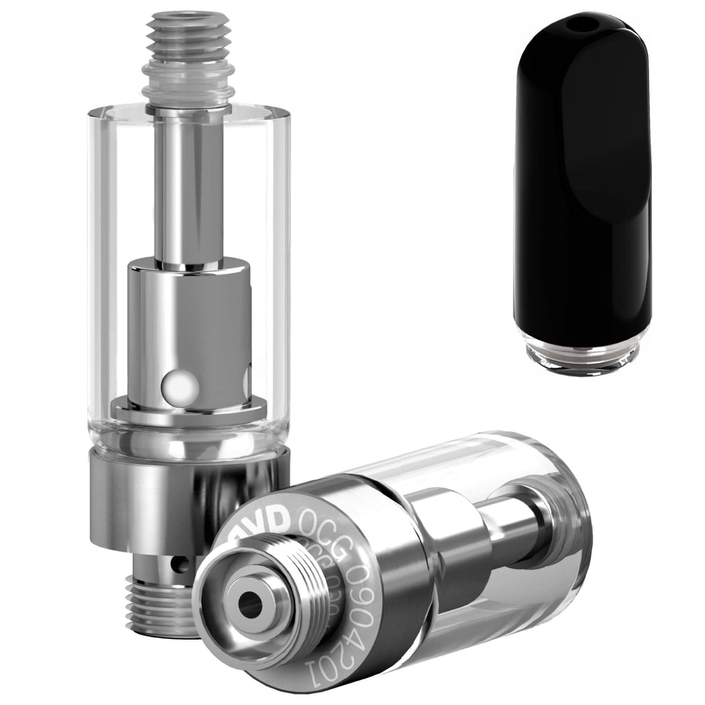AVD Glass Cartridge (0.5ml, 2.0mm) with Mouthpiece Ceramic Flat Black