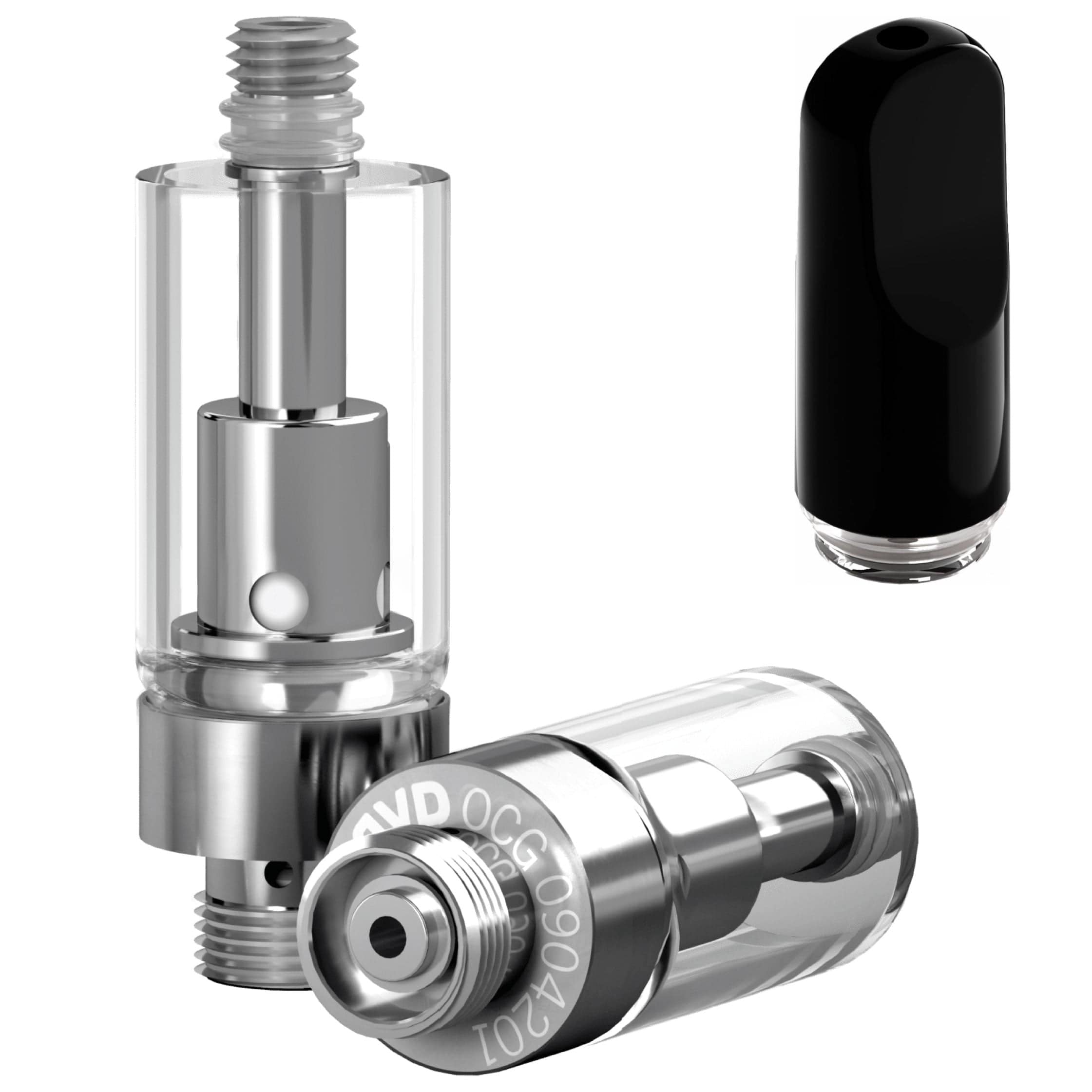 AVD Glass Cartridge (0.5ml, 2.0mm) with Mouthpiece Ceramic Flat Black