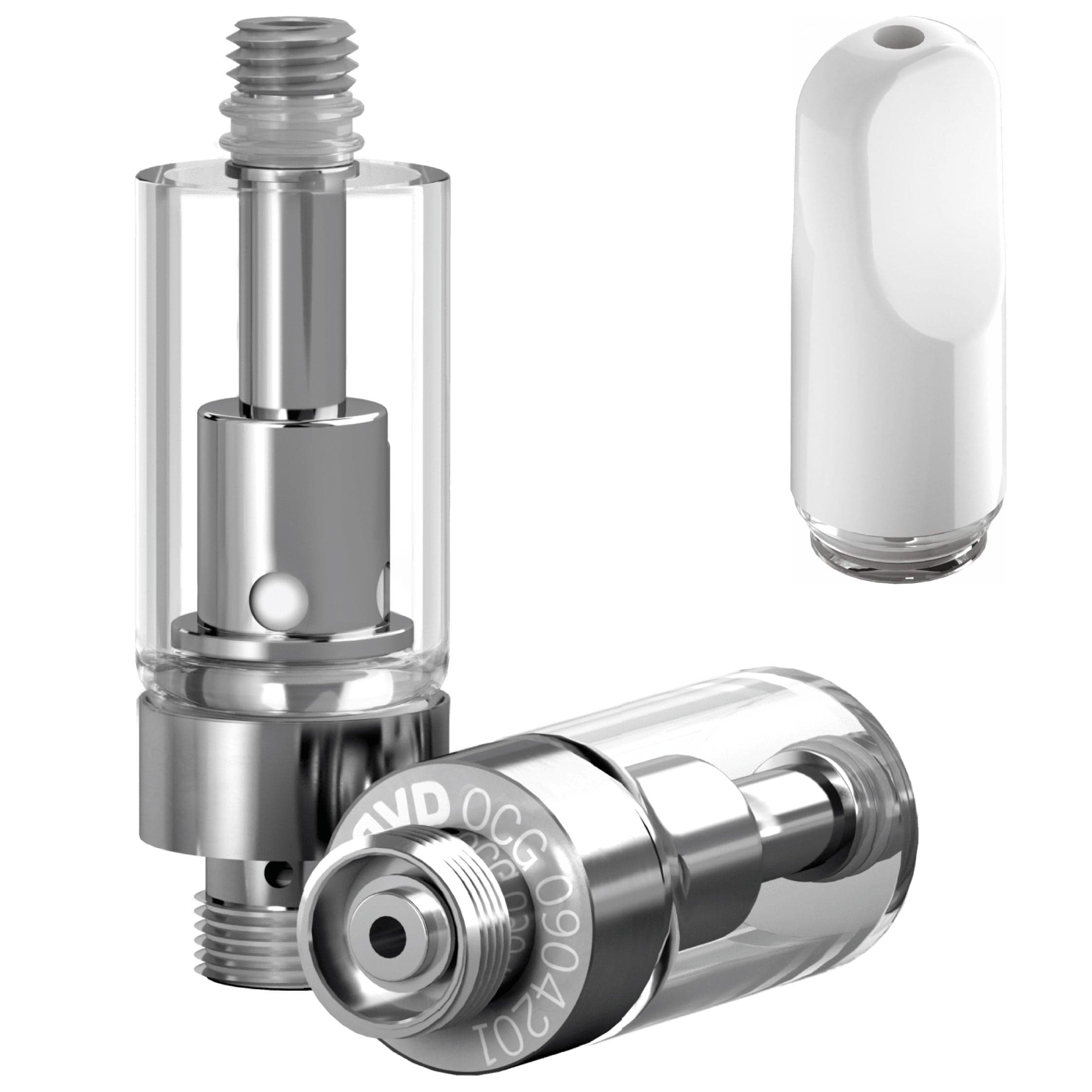 AVD Glass Cartridge (0.5ml, 2.0mm) with Mouthpiece Ceramic Flat White