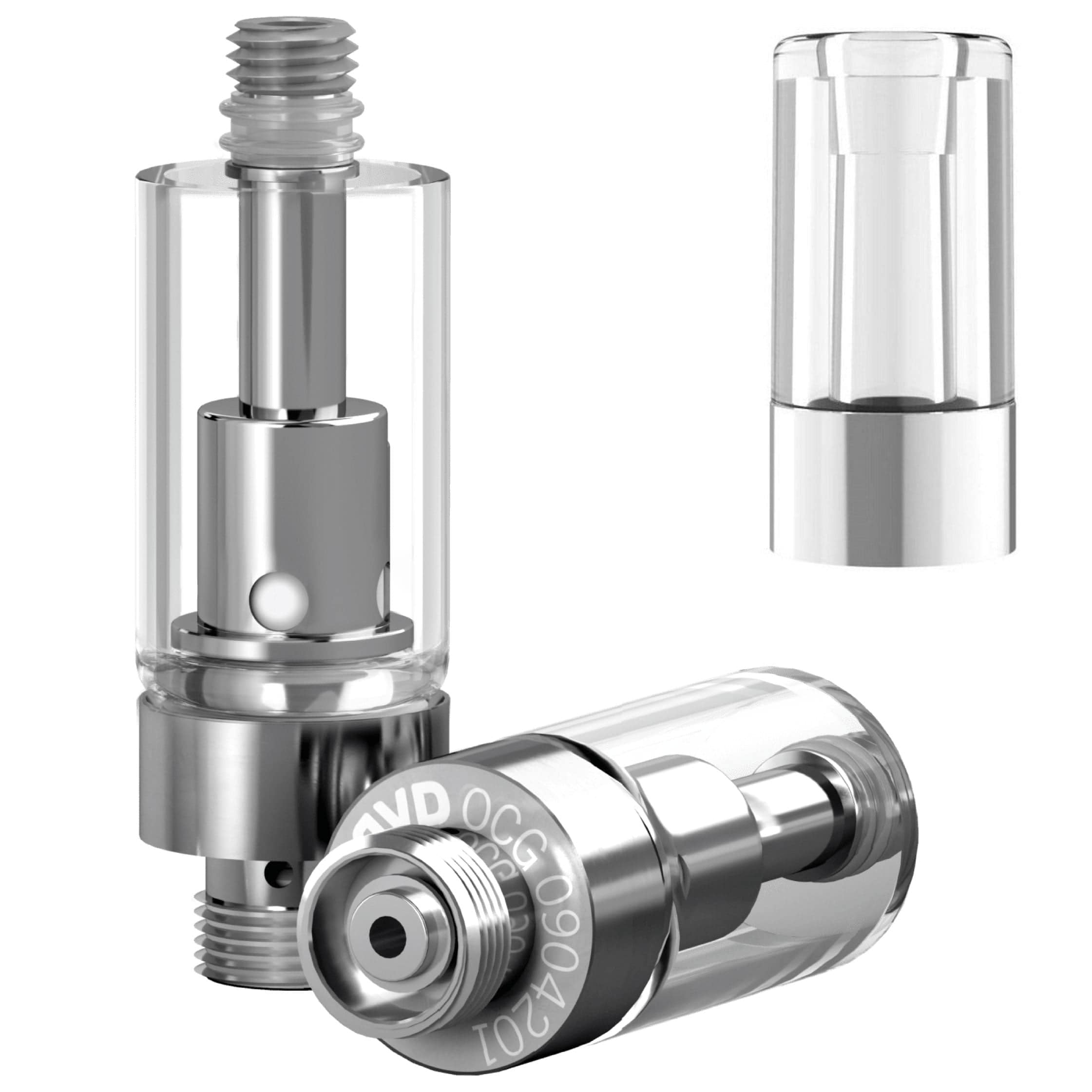 AVD Glass Cartridge (0.5ml, 2.0mm) with Mouthpiece Plastic Barrel Clear