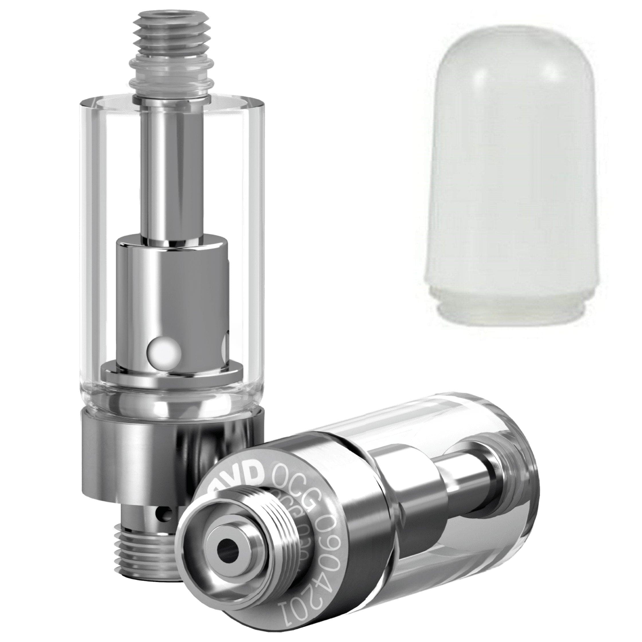 AVD Glass Cartridge (0.5ml, 2.0mm) with Mouthpiece Plastic Bullet White