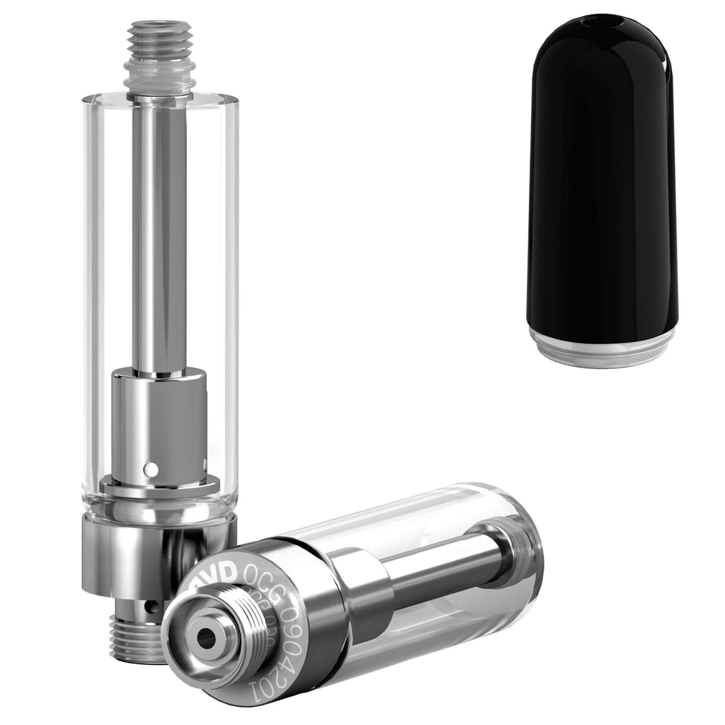 AVD Glass Cartridge (1.0ml, 1.0mm) with Mouthpiece Ceramic Black Bullet