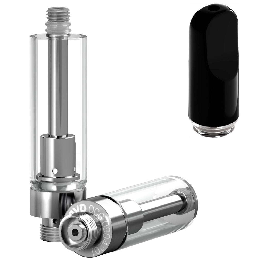 AVD Glass Cartridge (1.0ml, 1.0mm) with Mouthpiece Ceramic Flat Black