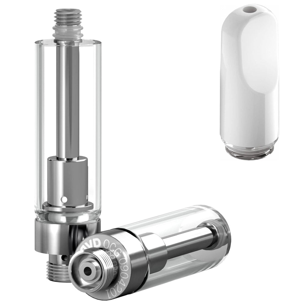 AVD Glass Cartridge (1.0ml, 1.0mm) with Mouthpiece Ceramic Flat White