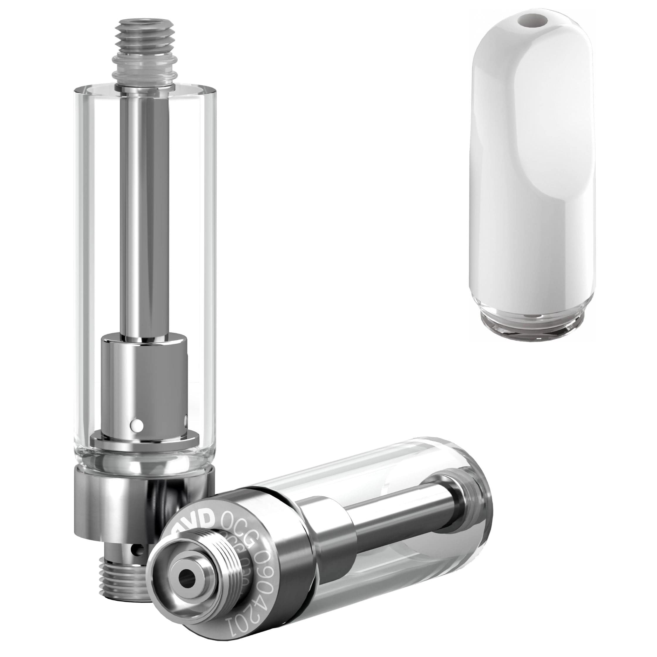 AVD Glass Cartridge (1.0ml, 1.0mm) with Mouthpiece Ceramic Flat White