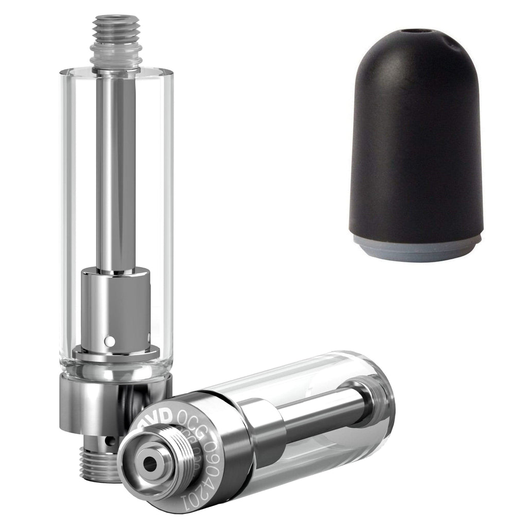 AVD Glass Cartridge (1.0ml, 1.0mm) with Mouthpiece Plastic Black Bullet