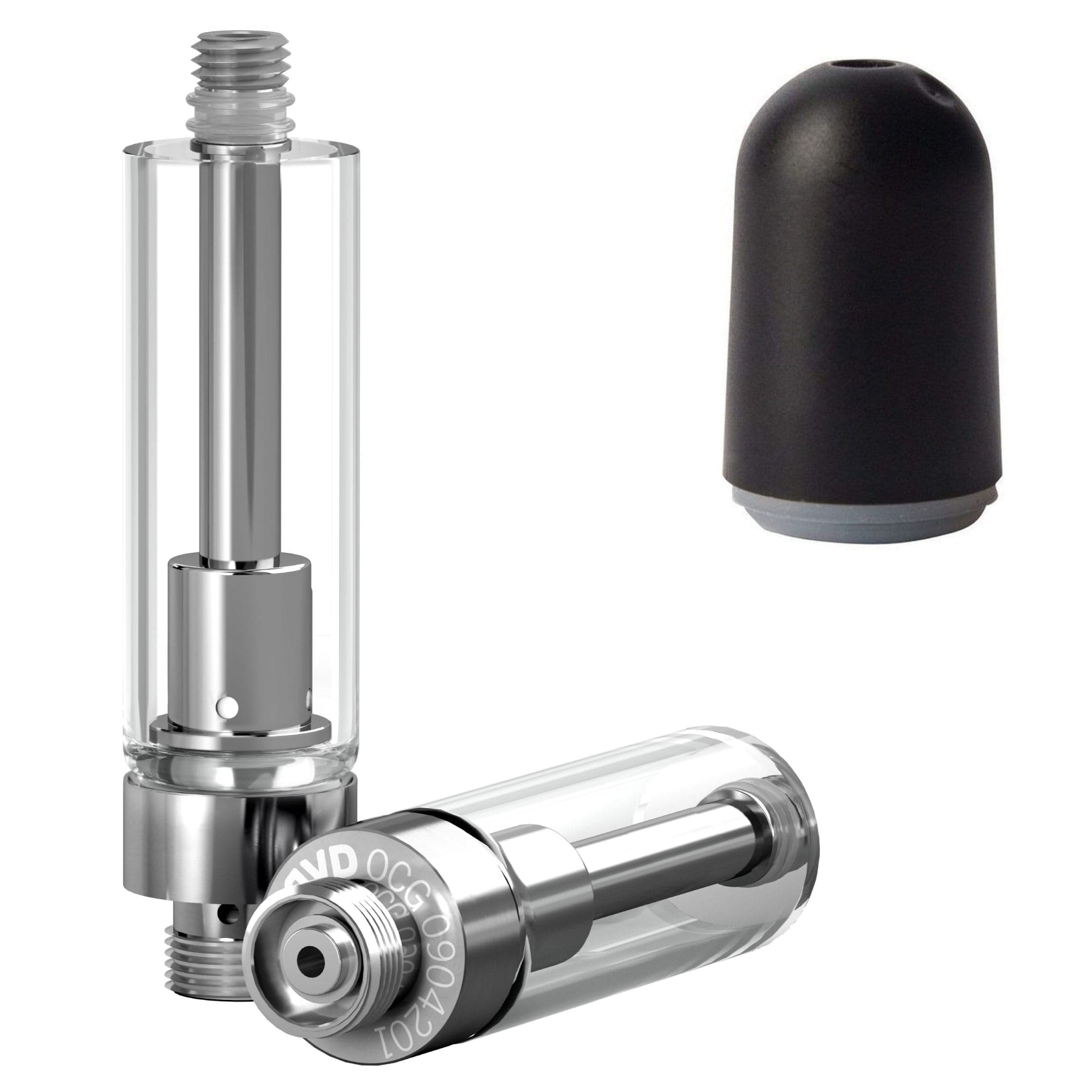 AVD Glass Cartridge (1.0ml, 1.0mm) with Mouthpiece Plastic Black Bullet