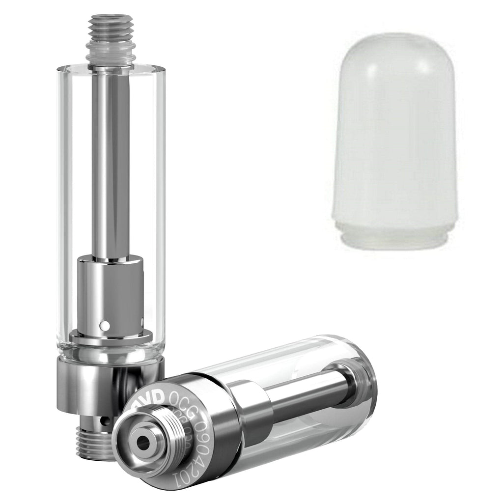 AVD Glass Cartridge (1.0ml, 1.0mm) with Mouthpiece Plastic White Bullet