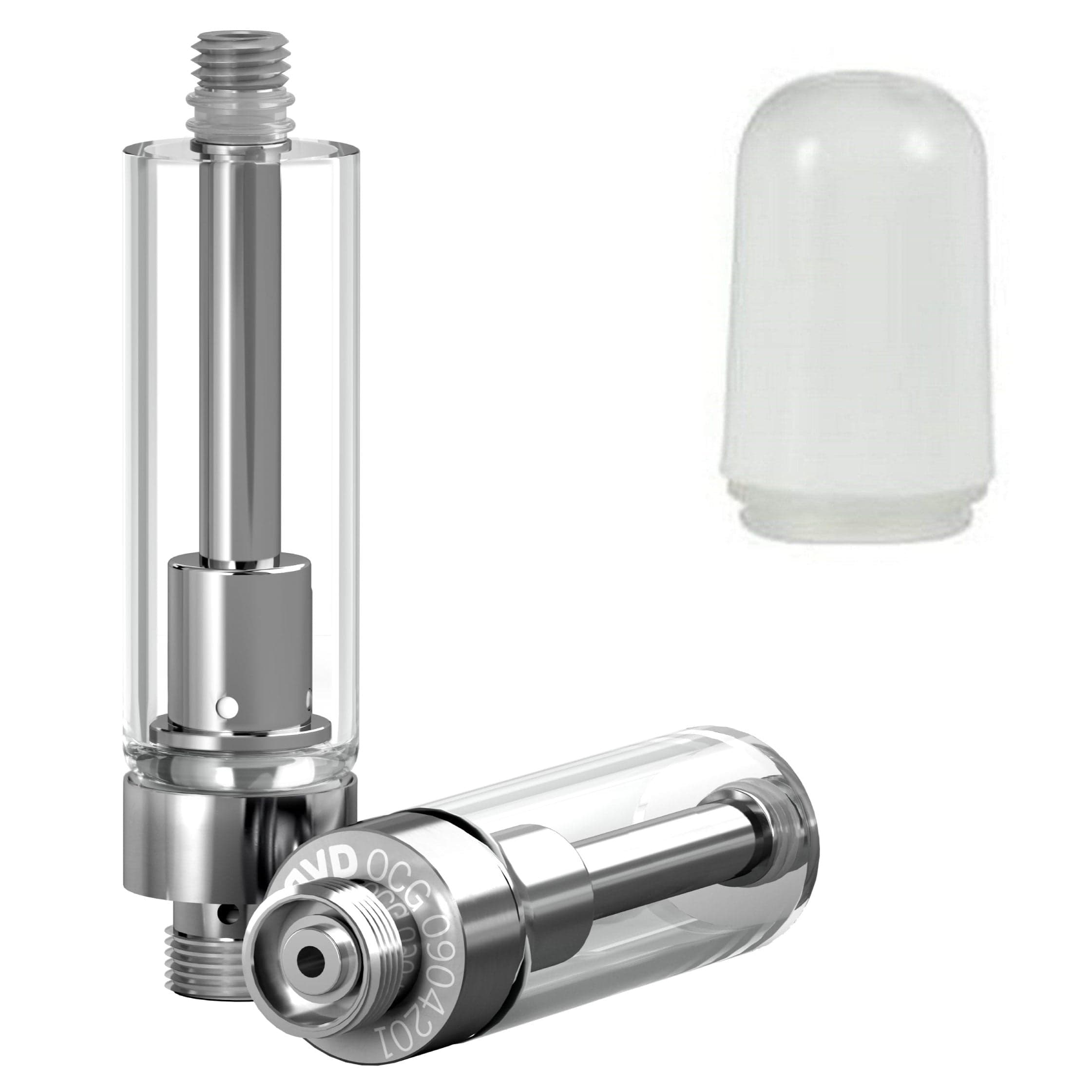 AVD Glass Cartridge (1.0ml, 1.0mm) with Mouthpiece Plastic White Bullet