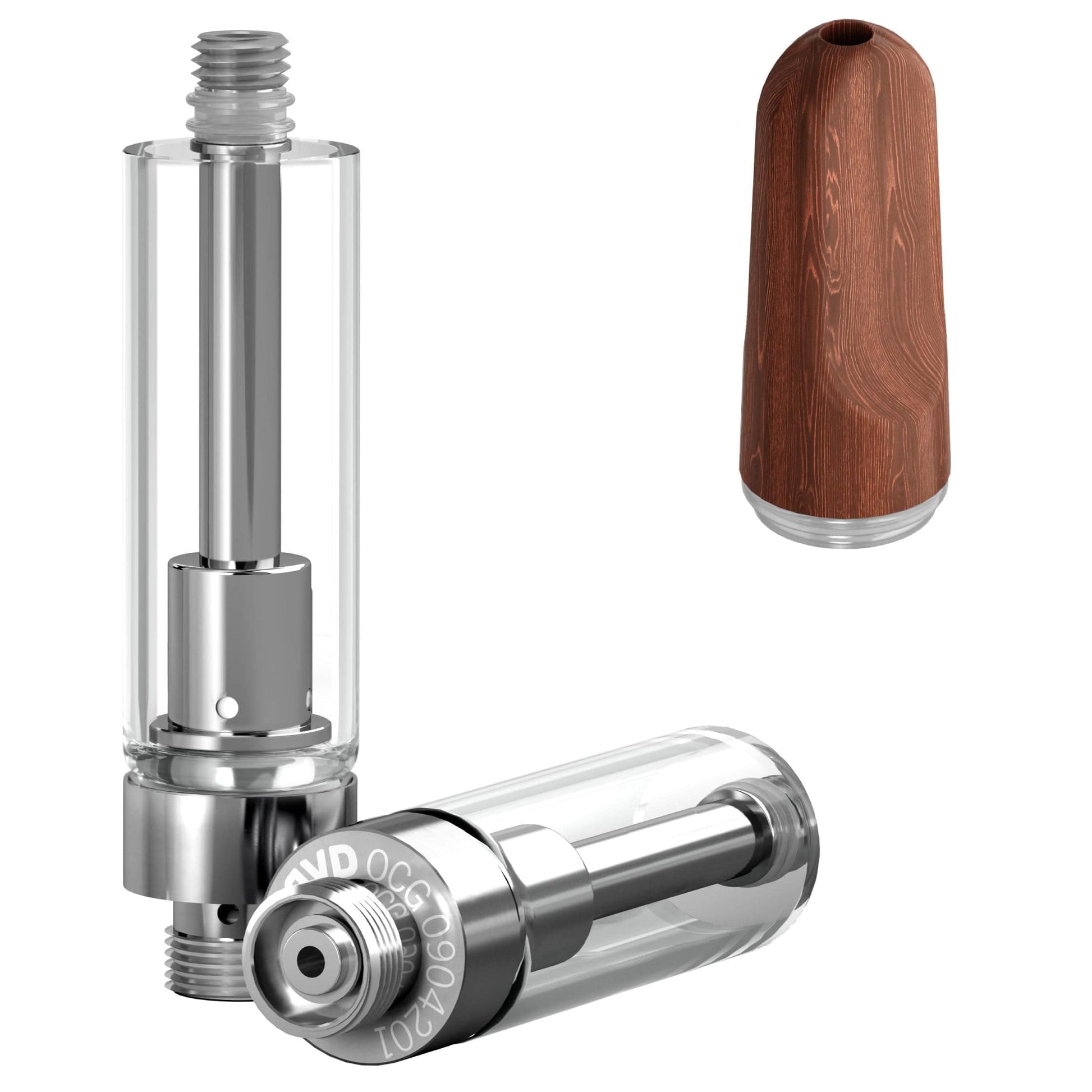 AVD Glass Cartridge (1.0ml, 1.0mm) with Mouthpiece Wooden Natural Flat