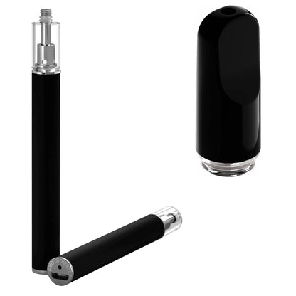 AVD Glass Threaded All in One Disposable (0.5 ml, 2.0mm) with Mouthpiece Bundle Ceramic Flat Black & Black All in One / Bundle of 100