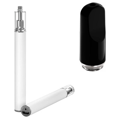 AVD Glass Threaded All in One Disposable (0.5 ml, 2.0mm) with Mouthpiece Bundle Ceramic Flat Black & White All in One / Bundle of 100
