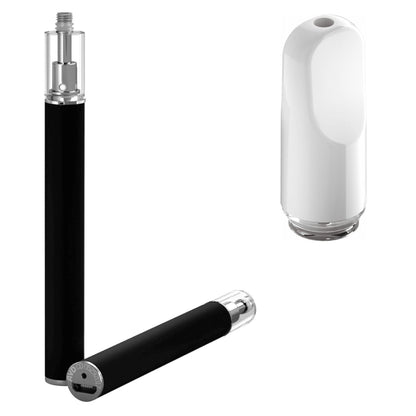 AVD Glass Threaded All in One Disposable (0.5 ml, 2.0mm) with Mouthpiece Bundle Ceramic Flat White & Black All in One / Bundle of 100