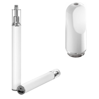 AVD Glass Threaded All in One Disposable (0.5 ml, 2.0mm) with Mouthpiece Bundle Ceramic Flat White & White All in One / Bundle of 100