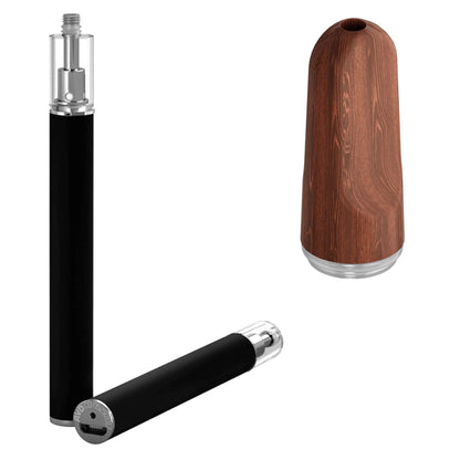 AVD Glass Threaded All in One Disposable (0.5 ml, 2.0mm) with Mouthpiece Bundle Wooden Natural & Black All in One / Bundle of 100