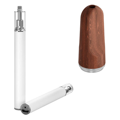 AVD Glass Threaded All in One Disposable (0.5 ml, 2.0mm) with Mouthpiece Bundle Wooden Natural & White All in One / Bundle of 100