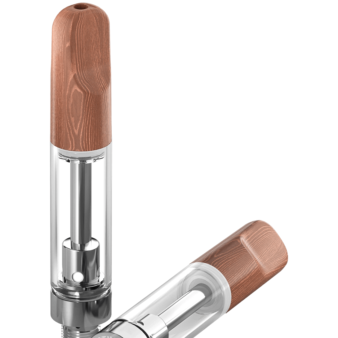 AVD Glass Vape Cartridge and Mouthpiece Bundle BOGO Flat Wood Grain