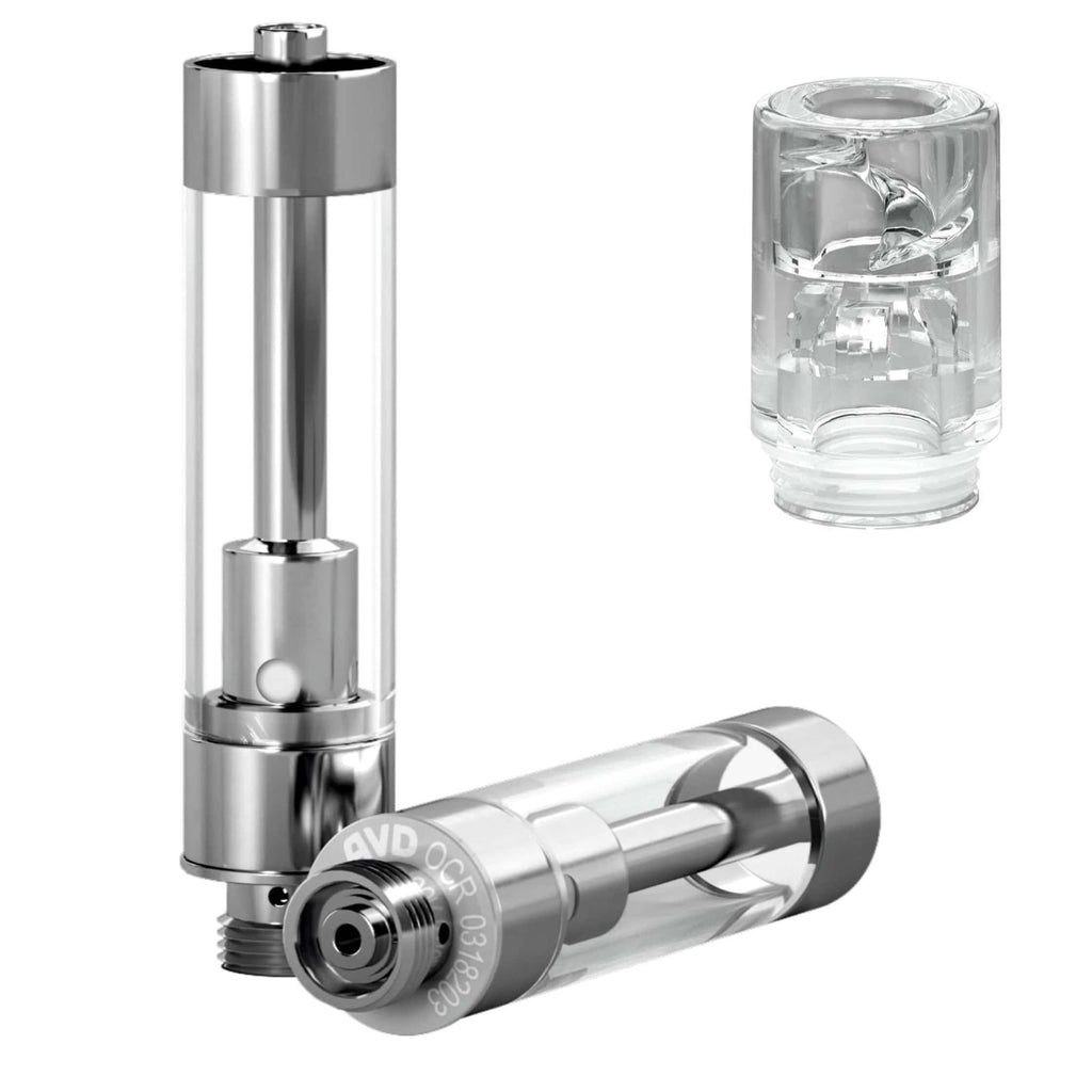 AVD GoodCarts 1mL Glass Cartridges with Mouthpieces 1mL / 2.0mm / Plastic Clear Barrel Vortex