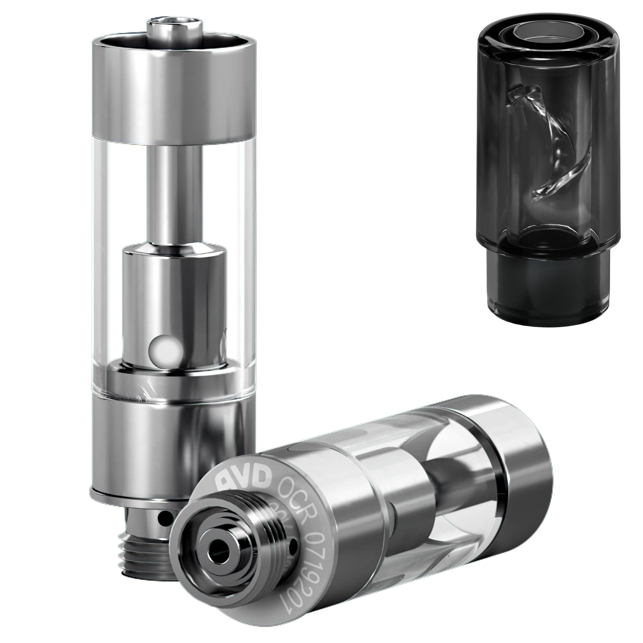 AVD Polyresin Cartridge (0.5ml, 1.0mm) with Mouthpiece Clear Black Plastic Barrel Vortex